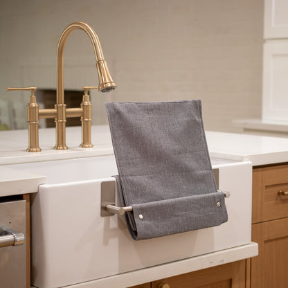 SplashPouch™ Splash Guard - Adhesive Mounting Bar - Gray Cover
